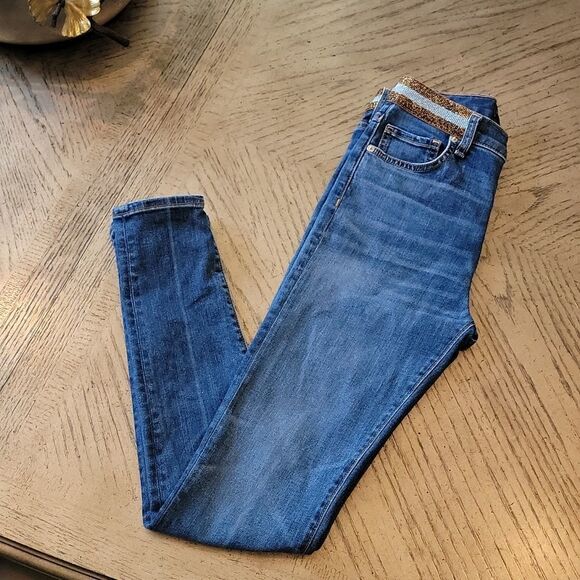 Veronica Beard size 26 or 3 metallic strip jeans 💙💛 - Picture 10 of 11